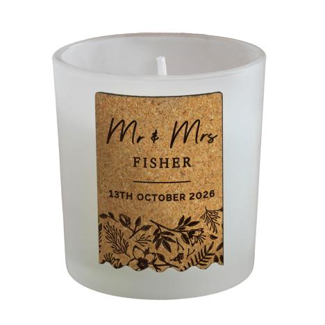 Personalised Wedding Cork Label Jar Candle  £8.99