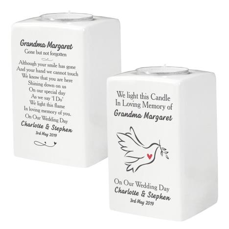 Personalised In Loving Memory Dove Ceramic Tea Light Candle Holder  £12.59