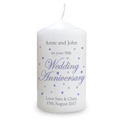 Personalised Anniversary Pillar Candle