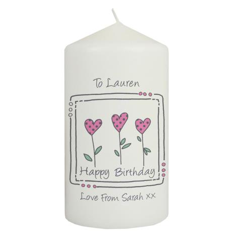 Personalised 3 Hearts Pillar Candle  £11.69