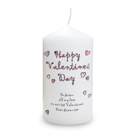 Personalised Happy Valentines Day Pillar Candle  £11.69