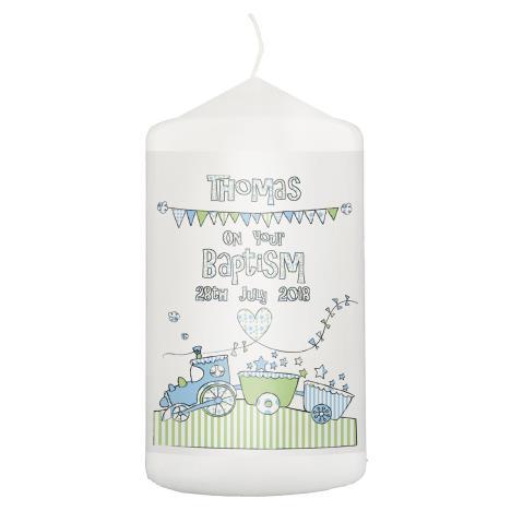Personalised Whimsical Train Pillar Candle  £8.99