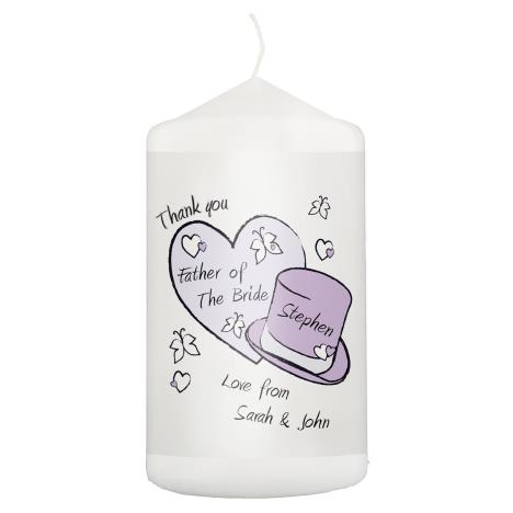 Personalised Wedding Hat Pillar Candle  £8.99