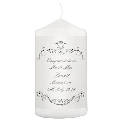 Personalised Ornate Swirl Pillar Candle  £8.99