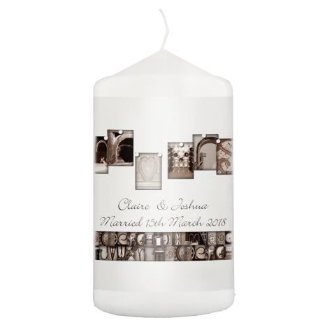 Personalised Affection Art Mr & Mrs Pillar Candle  £8.99