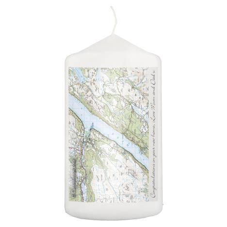 Personalised Present Day Map Pillar Candle  £10.79