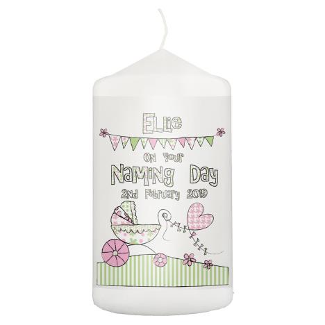 Personalised Black Damask Heart Pillar Candle  £8.99