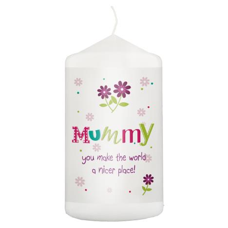 Personalised Patchwork Flower Pillar Candle  £8.99