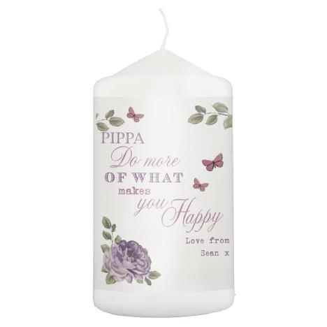 Personalised Secret Garden Pillar Candle  £8.99