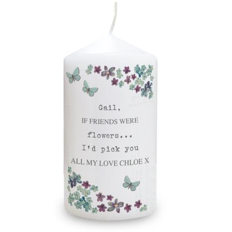 Personalised Forget Me Not Pillar Candle