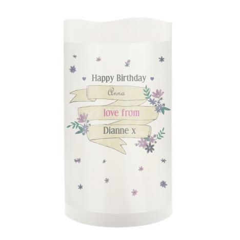 Personalised Garden Bloom LED Candle  £13.49