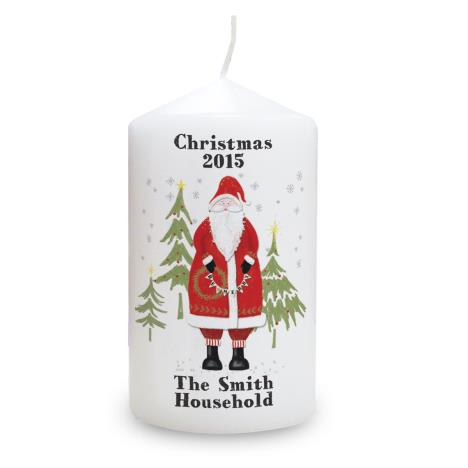 Personalised Father Christmas Pillar Candle  £8.99