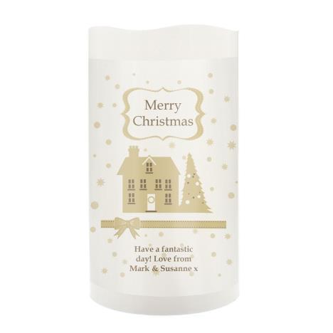 Personalised Festive Village LED Candle