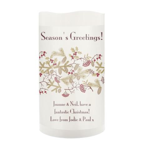 Personalised Christmas Floral LED Candle