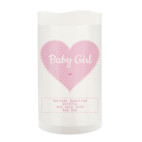 Personalised Baby Girl Nightlight LED Candle