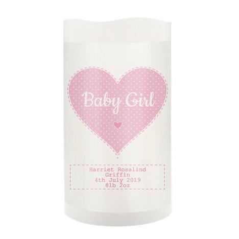 Personalised Baby Girl Nightlight LED Candle