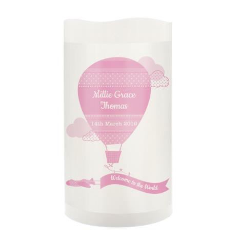 Personalised Up & Away Pink Nightlight LED Candle  £8.99
