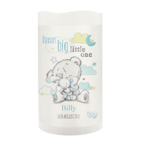 Personalised Tiny Tatty Teddy Dream Big Blue Nightlight LED Candle