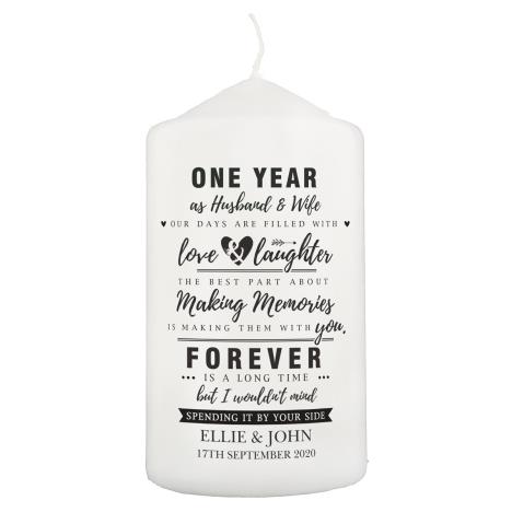 Personalised Anniversary Pillar Candle