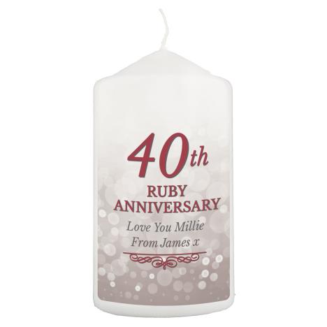 Personalised 40th Ruby Anniversary Pillar Candle  £11.69