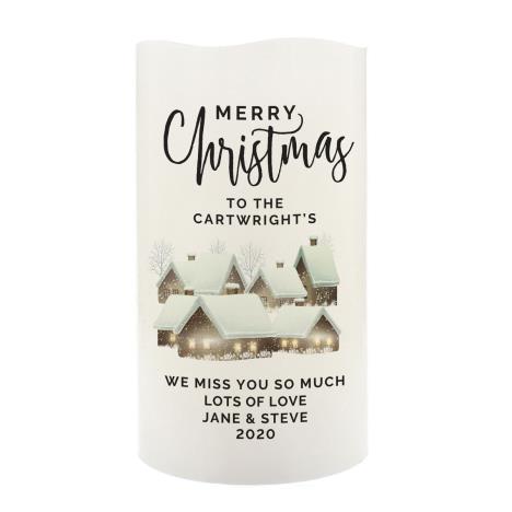 Personalised Christmas Town LED Candle  £13.49