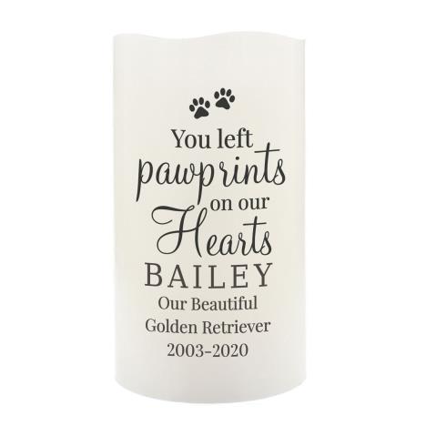 Personalised Pawprints On Our Hearts LED Candle  £13.49