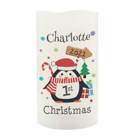 Personalised 1st Christmas Penguin LED Candle  £13.49