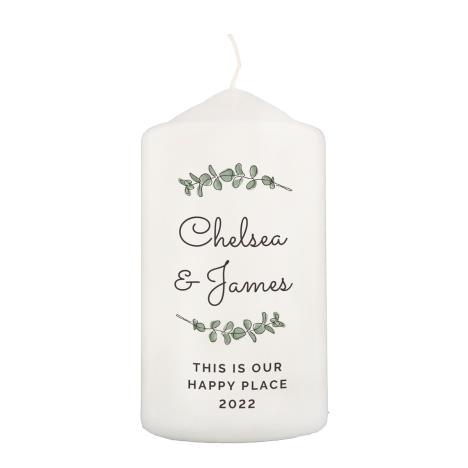 Personalised Botanical Pillar Candle