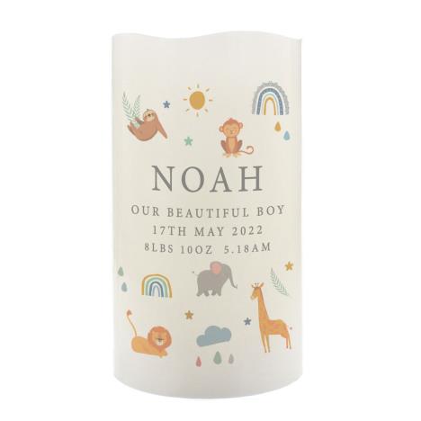 Personalised Safari Animals LED Candle