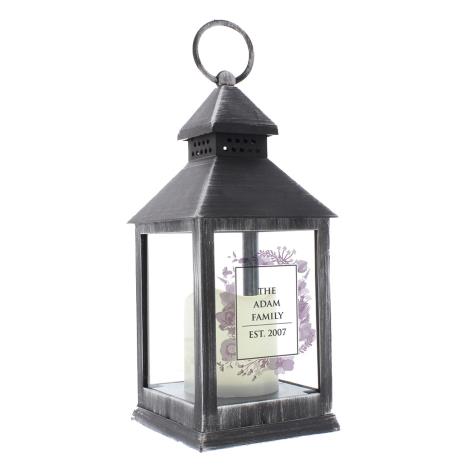 Personalised Soft Watercolour Rustic Black Lantern  £15.29