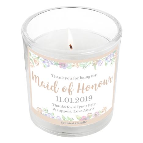 Personalised Maid of Honour Floral Watercolour Wedding Jar Candle  £8.99