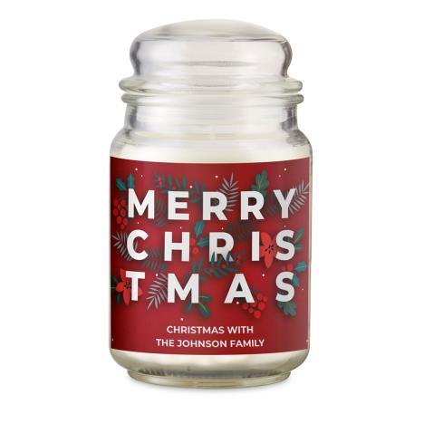 Personalised Christmas Large Scented Jar Candle