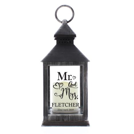 Personalised Mr and Mrs Rustic Black Lantern  £15.29