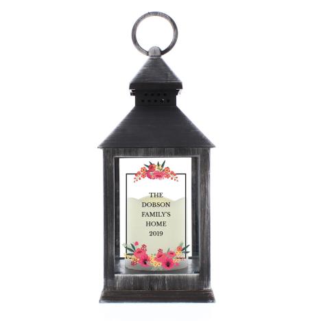 Personalised Floral Rustic Black Lantern  £15.29
