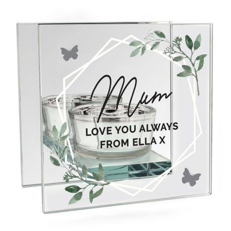 Personalised Botanical Mirrored Glass Tea Light Candle Holder  £13.49