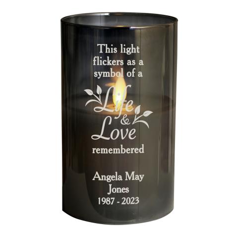Personalised Life & Love Memorial Smoked LED Candle  £17.99