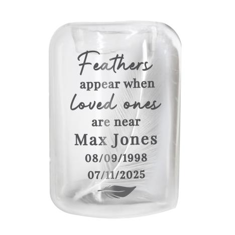 Personalised Loved Ones Memorial Feather Tealight Holder  £11.69