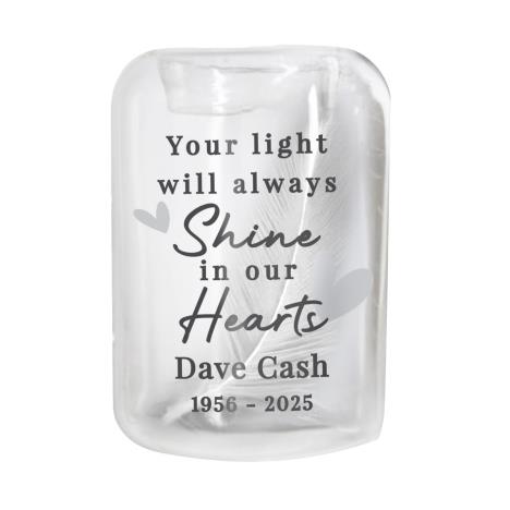 Personalised In Our Hearts Memorial Feather Tealight Holder  £11.69