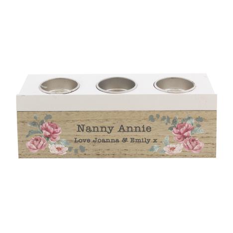 Personalised Floral Watercolour Triple Tea Light Box