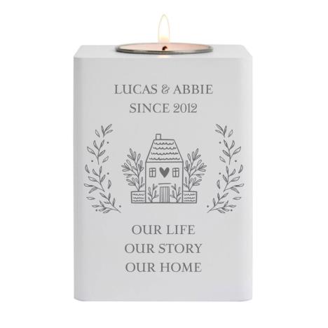 Personalised Home Wooden Tealight Holder  £13.49