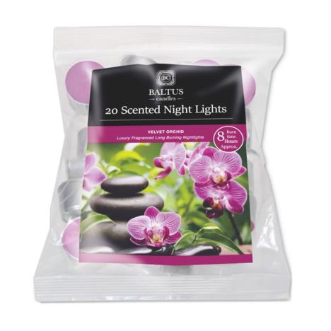 Baltus Velvet Orchid 8 Hour Long Burn Tealights (Pack of 20)