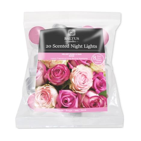 Baltus Velvet Rose &amp; Oud 8 Hour Long Burn Tealights (Pack of 20)