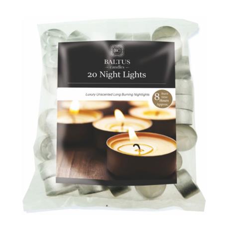 Baltus 8 Hour Long Burn White Tealights (Pack of 20)