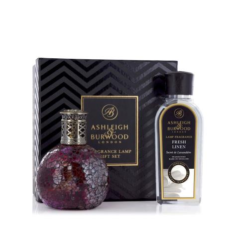 Ashleigh & Burwood Rose Bud Fragrance Lamp & Fresh Linen Gift Set  £24.89