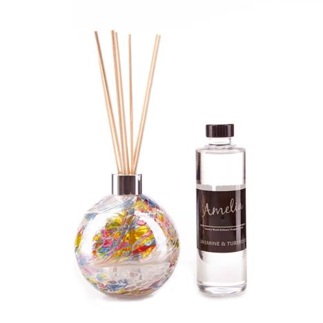 Amelia Art Glass White & Multi Colour Reed Diffuser Gift Set   £35.99