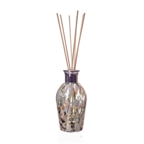 Amelia Art Glass Grey &amp; White Iridescence Dome Reed Diffuser
