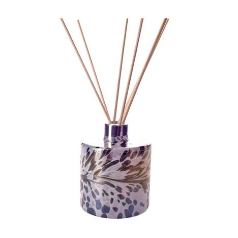 Amelia Art Glass Black, Grey &amp; White Iridescence Cylinder Reed Diffuser