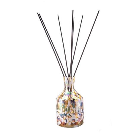 Amelia Art Glass Gold, Brown &amp; White Apothecary Reed Diffuser