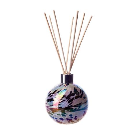Amelia Art Glass Black, Grey &amp; White. Iridescence Sphere Reed Diffuser