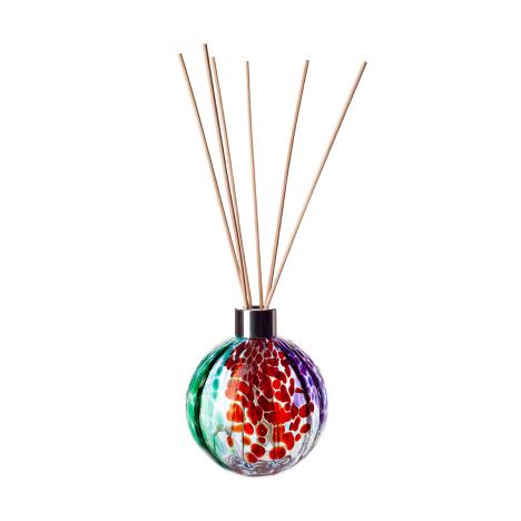Amelia Art Glass Red, Blue &amp; Greem Sphere Optic Reed Diffuser